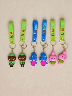 Disney Pixar Elemental Character Keychains Bundle- Colorful Silicone Wristlet